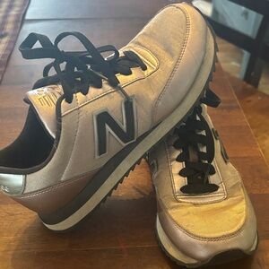 New Balance Metallic Dusty Rose and Black Sneakers